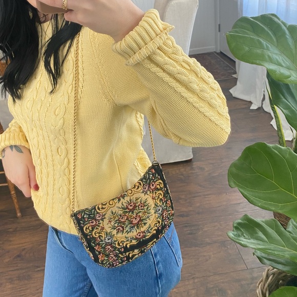 Vintage Cottagecore floral tapestry shoulder bag - Picture 3 of 8